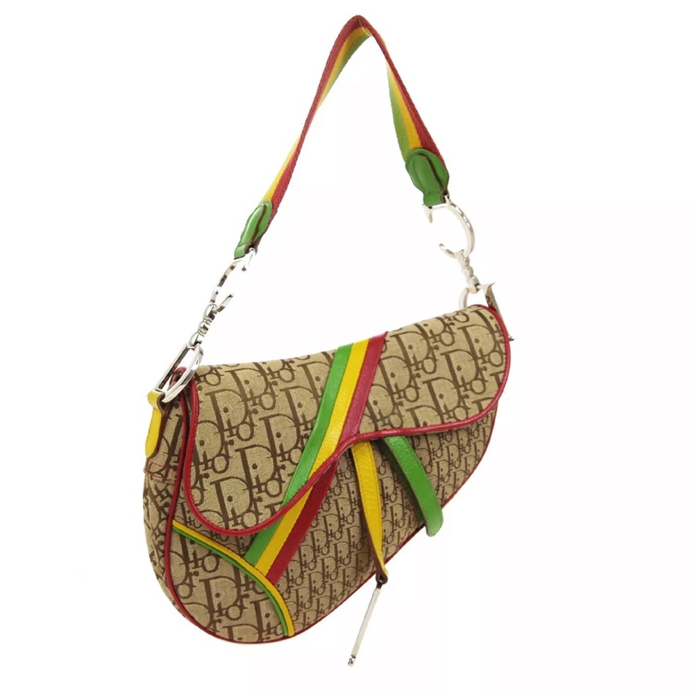 Vintage Christian Dior Rasta Saddle Bag John Galliano - Picture 1 of 7
